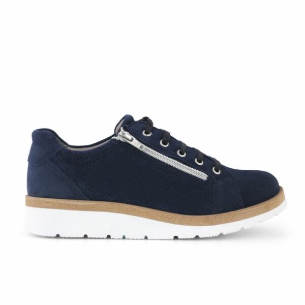 New Feet Shoe Zipper & Lace Blue Women
