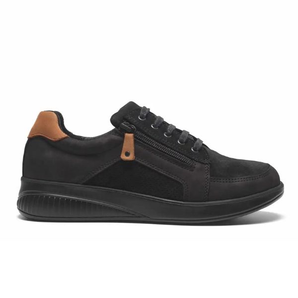 New Feet Nubuck With Lace & Zipper Black Women