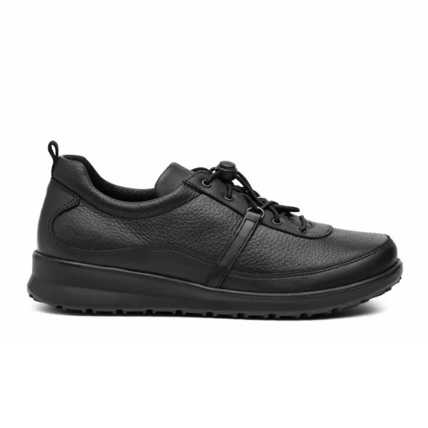 New Feet Leather Elastic Lace Black Women
